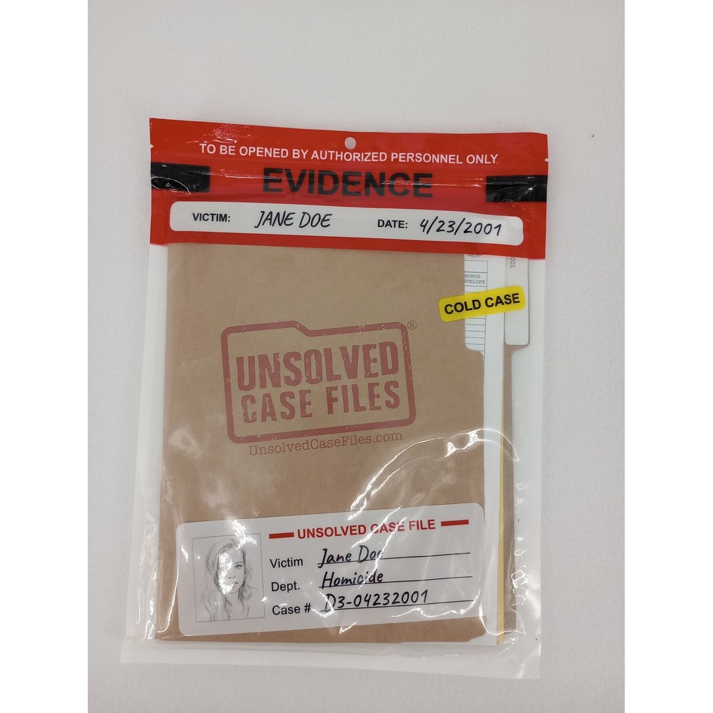 Unsolved Case Files Jane Doe Murder Mystery Game Cold Case Game Puzzle